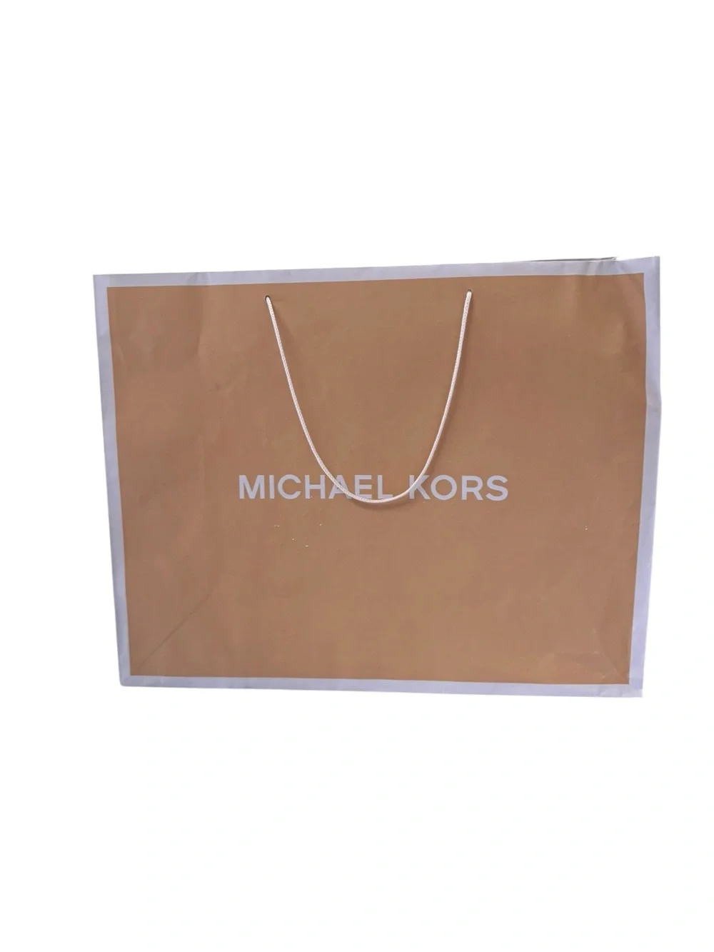 Michael Kors Tan and White Shopper Bag